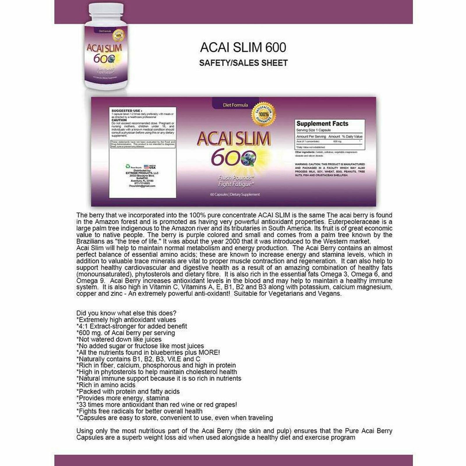 Ashwagandha Root Immune Health Supplements Acai Berry Fat Burn Weight Loss Pills