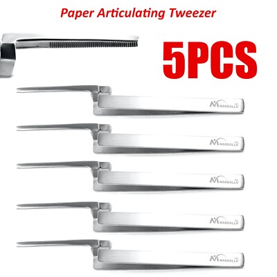 Dental Tweezers Plier Articulating Paper Holding Forceps Straight Handling 5Pcs