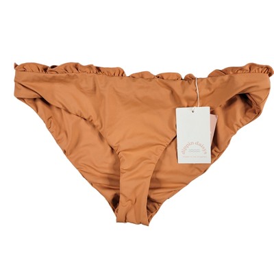 Dippin Daisys Swim Bottom L Brown Mini Ruffle Skirting Moderate Booty Kiara New