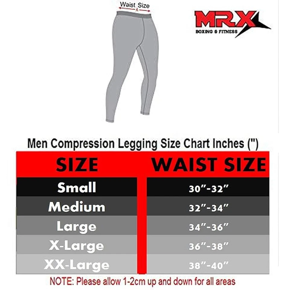 MRX Mens Compression Set Tights & Shirts Base Layer Thermal Training Cycling Gym - Image 3 of 4