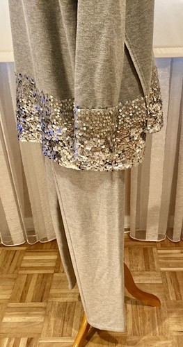 DONNA KARAN FABULOUS 2 STK. HOSE SWEATSUITE, WUNDERSCHÖNES EINZIGARTIGES TOP MIT PAILLETTEN, M - Bild 13 von 21