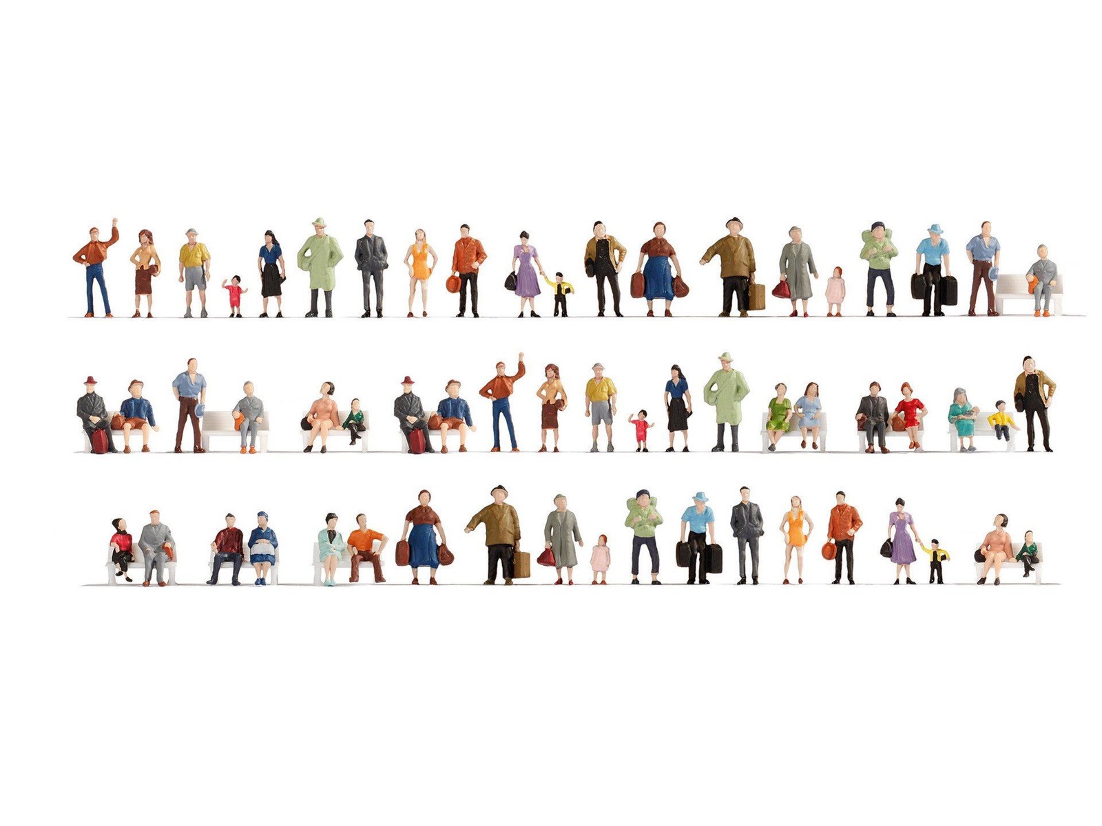 Mega Economy Figures Set (60) Painted Noch 47401