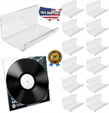 12 Clear Vinyl Record Wall Mounts Acrylic LP Album Display Invisible Holders