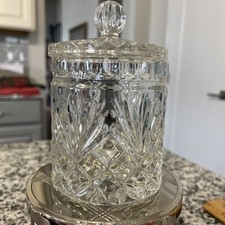 Vintage Essex Lead Crystal Candy Jar Clear Shiny Storage 