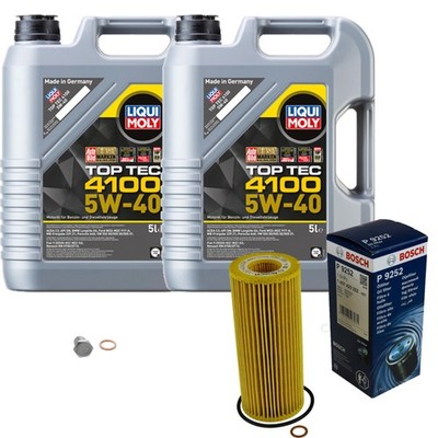 BOSCH Ölfilter 10L Liqui Moly Top Tec 4100 5W-40 für BMW X3 3.0d 3.0sd 5er