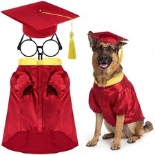 3 Pcs Dog Graduation Costume Set Include Pet Graduation Gown Adjustable Puppy...