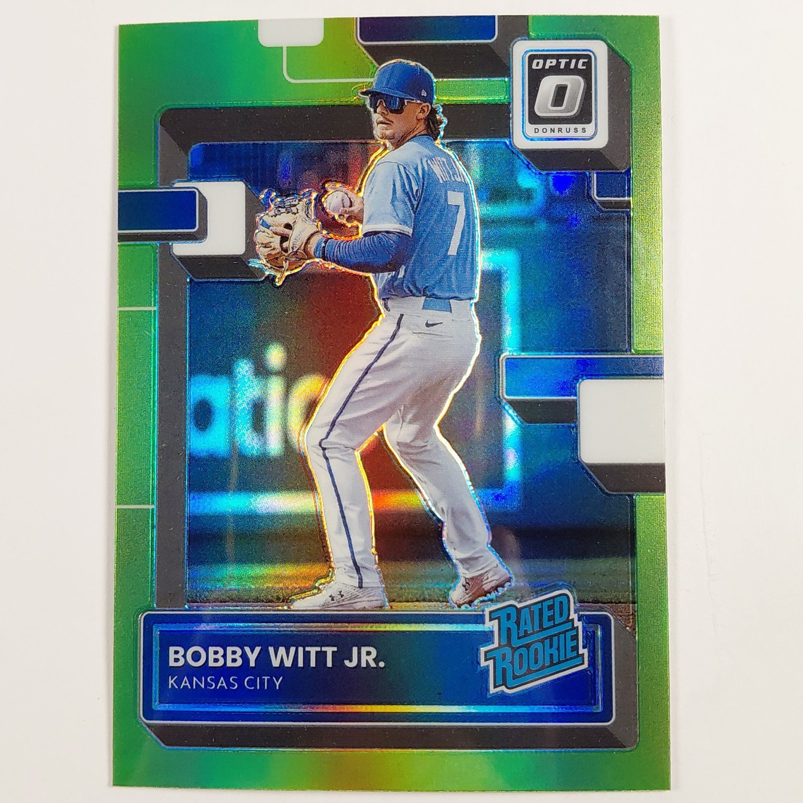 2022 Panini Donruss Optic - Rated Rookie Bobby Witt Jr. #98 Lime Green Prizm...