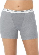 Hanes Women's Mid-Thigh Boxer Brief, Stretch Cotton Underwear 4-Pack XL   No Tags