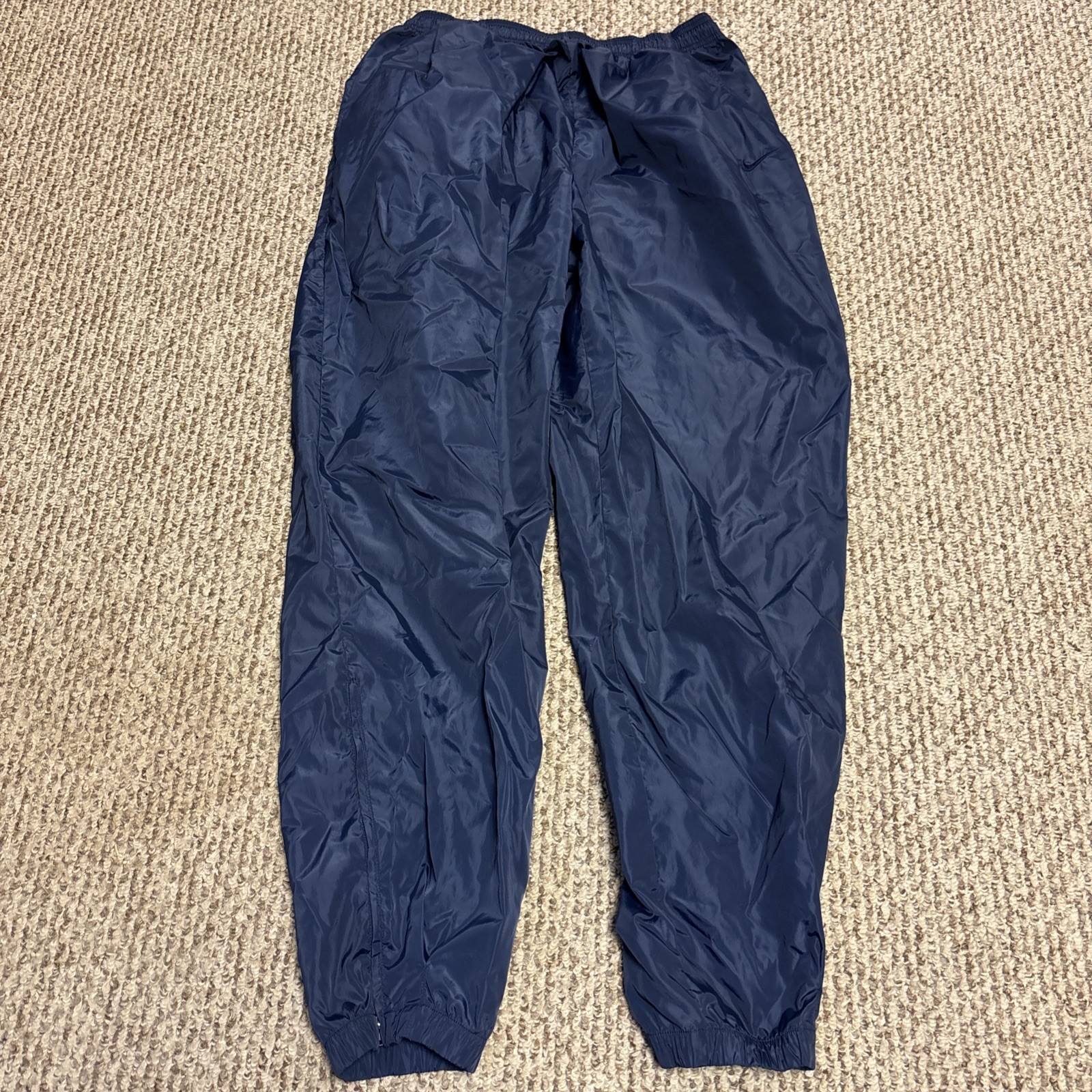 Nike Track Pants Vintage Navy Blue Nylon Windbreaker Mens Size 2XL 90s