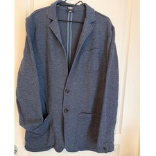 Faherty Inlet Navy Blue Knit Blazer Jacket 2XL Stretch Cotton Comfort Preppy XXL