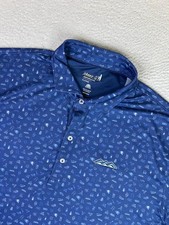 Johnnie-O Desert Vacay Polo Shirt Mens XL Blue Performance Golf UPF 50 Stretch