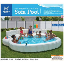 Member's Mark Oversized Inflatable Pool Sofa White Lounge Float Ships Same Day !