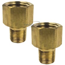 2 Pack Brass Reducer Adapter 1/4" Female X 1/8" Male NPT Pipe Reducing Fitting