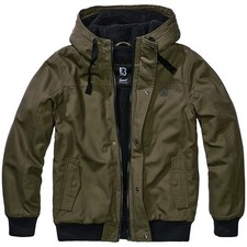 Brandit Essential Jacket Mens Hood Winter Warm Teddy Coat Olive