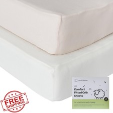 Lamb Babies White Pink Crib Sheets 2 Pack