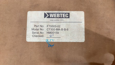 new WEBTEC CT300-MA-B-B-6 FT9503-02 Hydraulic Flow Meter Fast transportation