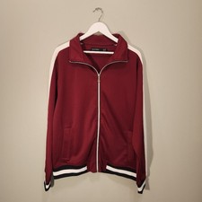 HUDSON Outerwear Men's Track Jacket Red Full Zip Collar - Size L