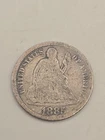 1885 Seated Liberty Silver Dime 10c