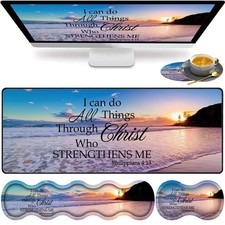 Large Gaming Mouse Pad, Keyboard Wrist Rest pad  Mouse Wrist pad  Coaster S...