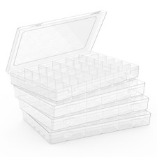 8-Pack Clear 36-Compartment Plastic Bins for Crafts, Jewelry Tackle