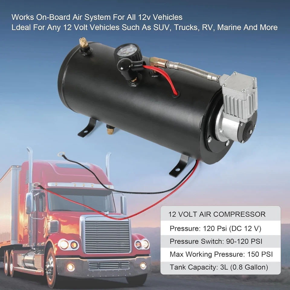 On-Board 12V Air Compressor Pump - Stainless Steel - Image 4 of 4