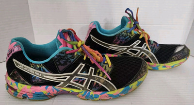Asics Gel Noosa Tri Sneaker Womens Size 9.5  Black Pink Blue Multi Colored T356N