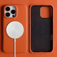 Magnetic Magsafe Genuine Leather Case For iphone 17 16 Pro Max 15 14 13 12 Cover