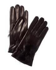 Portolano Pom Leather Gloves Women's