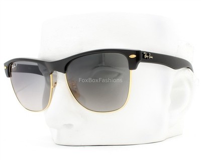 Ray-Ban Clubmaster Sunglasses RB4175 877/M3 Black Gold Polarized Glass 57mm Case
