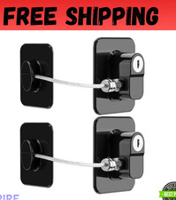 2 Pack Fridge Lock Freezer Lock with 4 Key for Child Safety Refrigerator Locks