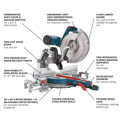 #ad Bosch Glide 12 in Miter Saw Axial Glide System Below Retail $505.27