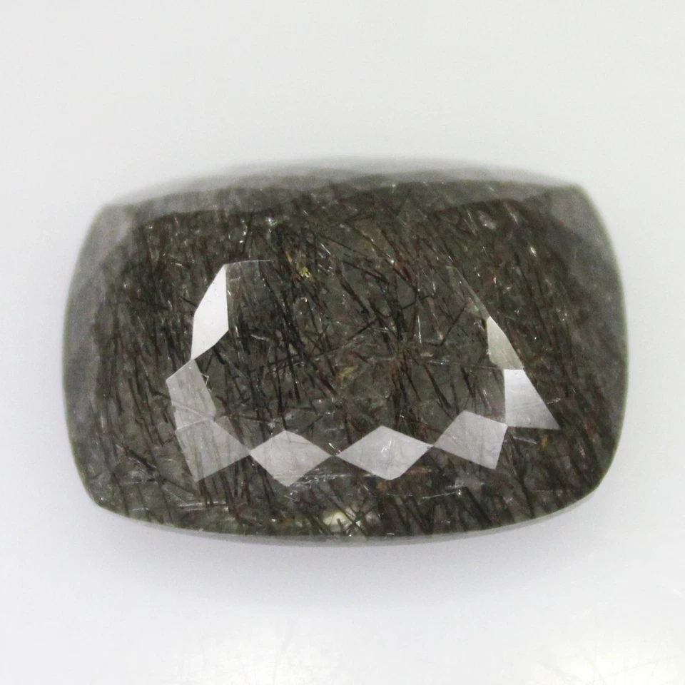 Natural Faceted Black Rutile Quartz In Cushion Shape 19.35 Carats 20x15x9 mm - Image 4 of 4