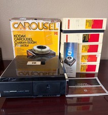 Kodak Carousel Custom 860H Slide Projector Complete  5 Trays w/Boxes Functional
