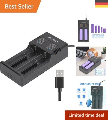 Intelligentes 18650 Akkuladegerät mit USB und LED-Anzeige für schnelles Laden