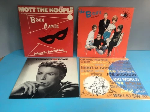 Modern Glam Rock Lot of 4 Vinyl LPs B-52's Mott the Hoople David Bowie EX / EX+