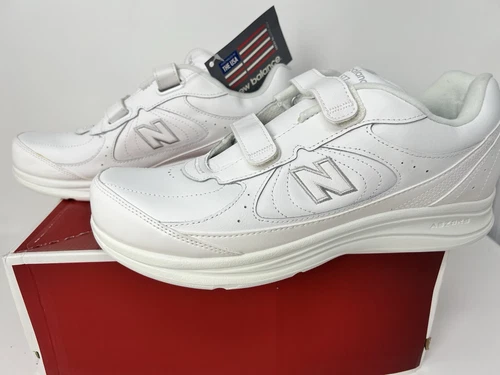 Scarpe da passeggio New Balance da uomo bianche taglia 12 D Hook Loop MW577VW DSL 2 nuove con etichette