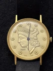 Vintage Zodiac Liberty Mercury Head Coin Dial Watch Swiss 17 Jewels + Box