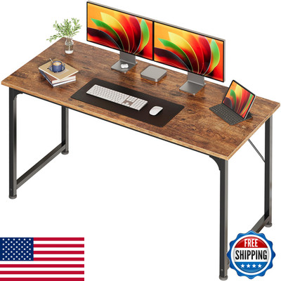 Huuger Computer Desk 55 Inch Home Office Desk Gaming Writing Work From Home