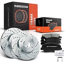 11.02 inch 280mm Disc Brake Rotors Ceramic Pads Front Drilled and Slotted