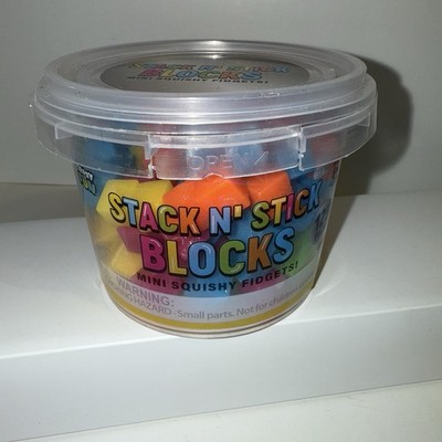 Stack N' Stick Blocks Mini Squishy Fidgets 125 Sticky Blocks