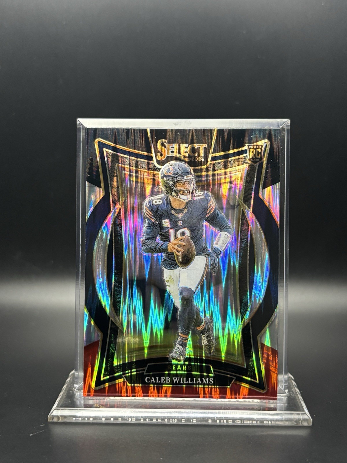 2024 Panini Select - Caleb Williams Black & Red Concourse Shock RC No. 25