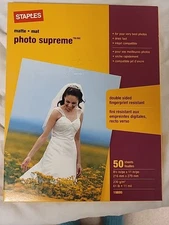 Staples Ultra Premium Matte Photo Paper 8.5" x 11" 50/Pack (19895-CC) New sealed