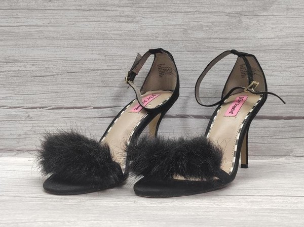 Women Betsey Johnson Heels Black Textile 39