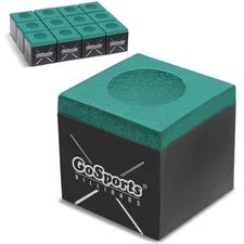 	GoSports Premium Pool Cue Chalk Cube 12 Pack - Green Billiards Pool Stick Ch...