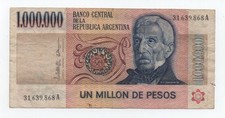 ARGENTINA 1000000 PESOs 1981 - 1983 PICK 310 LOOK SCANS