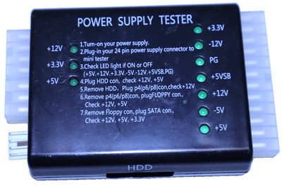 20+4 Pin LCD Computer Power Supply Tester for ATX, ITX, BTX, PCI-E, SATA, HDD FD