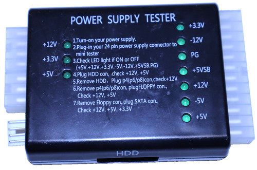 20+4 Pin LCD Computer Power Supply Tester for ATX, ITX, BTX, PCI-E, SATA, HDD FD