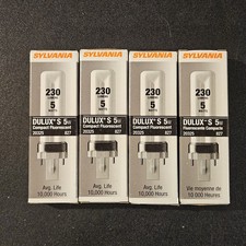 Sylvania Dulux S 5w compact fluorescent Lamp Bulb 20325 Lot Of 4 Light Bulbs NOS