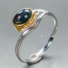 Vintage ring Natural Black Opal Ring 925 Sterling Silver Size 7 /R465798