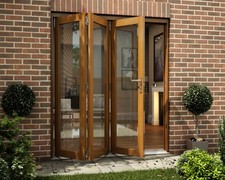 Oak Folding Sliding Bifold Trifold French Patio External Doors 1.8m 6ft Bi-fold
